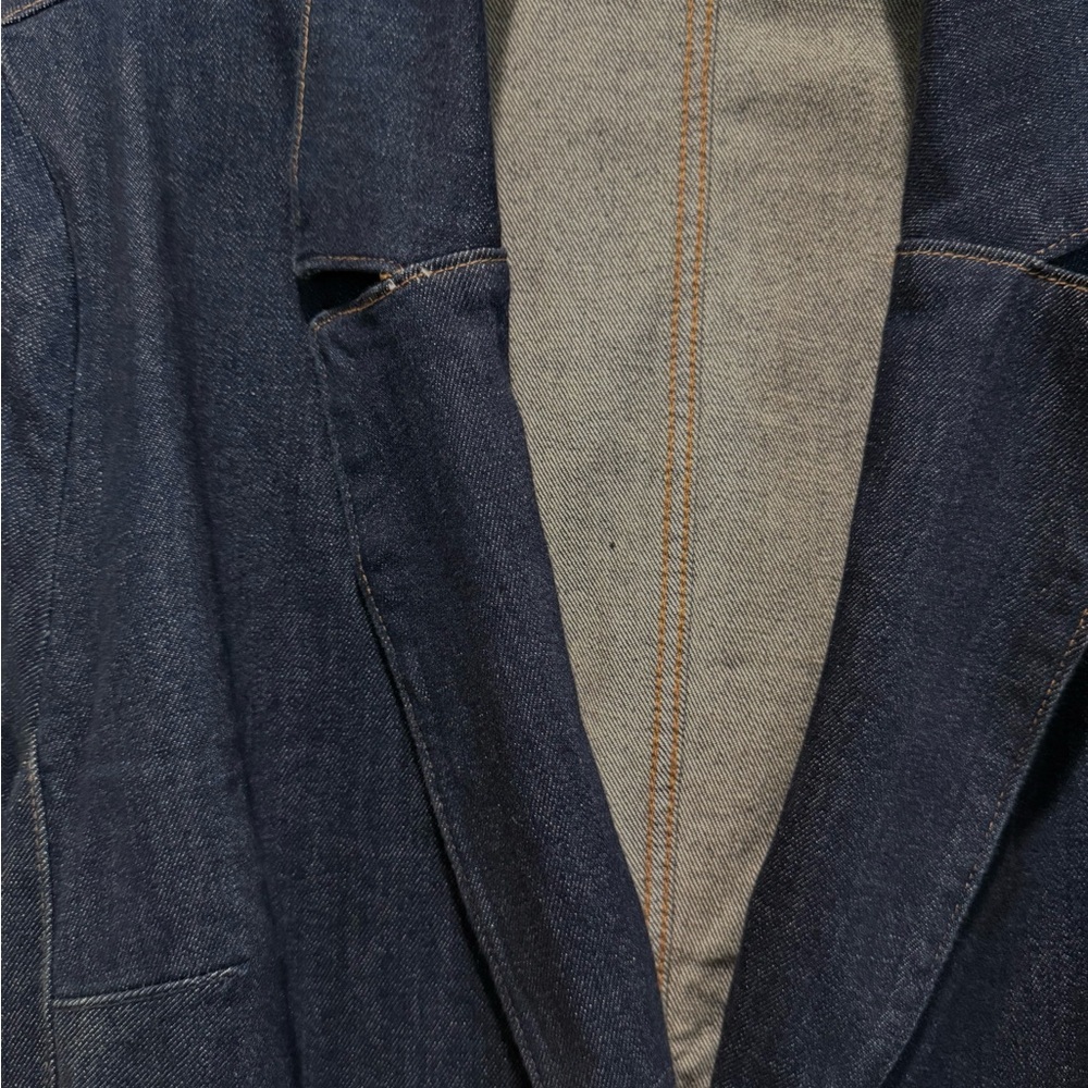Chico's Women's Dark Blue Denim Blazer - Picture 5 of 6